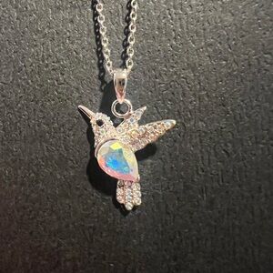 Brand New with Tag Crystal Hummingbird pendant necklace 16”-18”